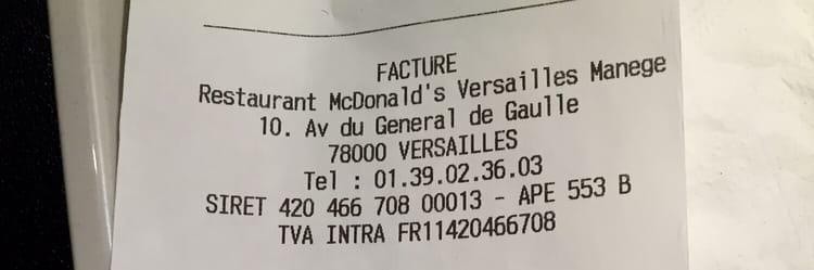 clearOCR vs Tesseract: A restaurant receipt photo. - ZOOM